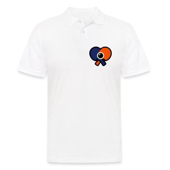 Tischtennisschläger Herz Tischtennis Liebe - Männer Poloshirt - Weiß - Vorne - Kai (181cm)