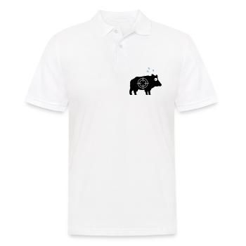Wildschwein mit Angstschweiß und Fadenkreuz - Männer Poloshirt - Weiß - Vorne - Kai (181cm)