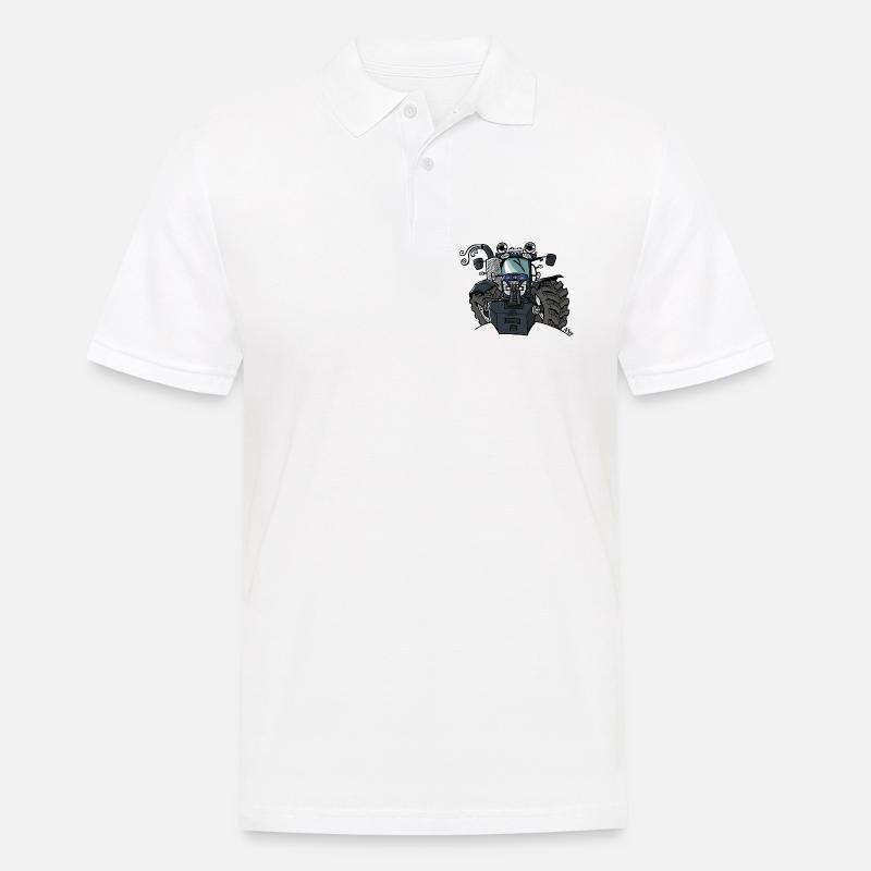 0533 BlueTraktor T7 170 - Männer Poloshirt - Weiß