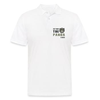 Taktischer Panda – Keep Calm - Männer Poloshirt - Weiß - Vorne - Kai (181cm)