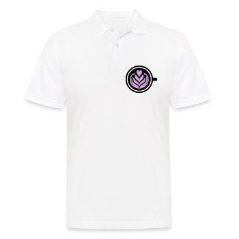 Kaffee-Liebe: Latte art Herz Vektor - Männer Poloshirt - Weiß - Vorne - Kai (181cm)