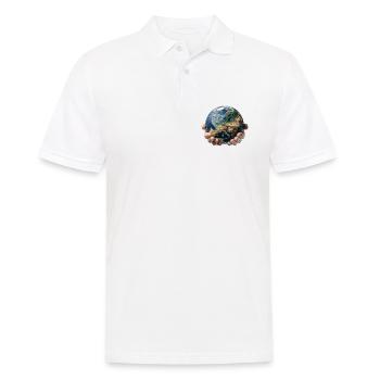 Earth in Hands: Global Responsibility - Men's Polo Shirt - white - Front - Kai (181cm)