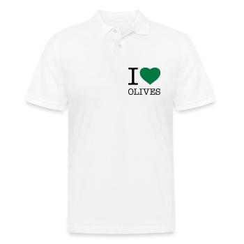 I LOVE OLIVES Oliven - Männer Poloshirt - Weiß - Vorne - Kai (181cm)