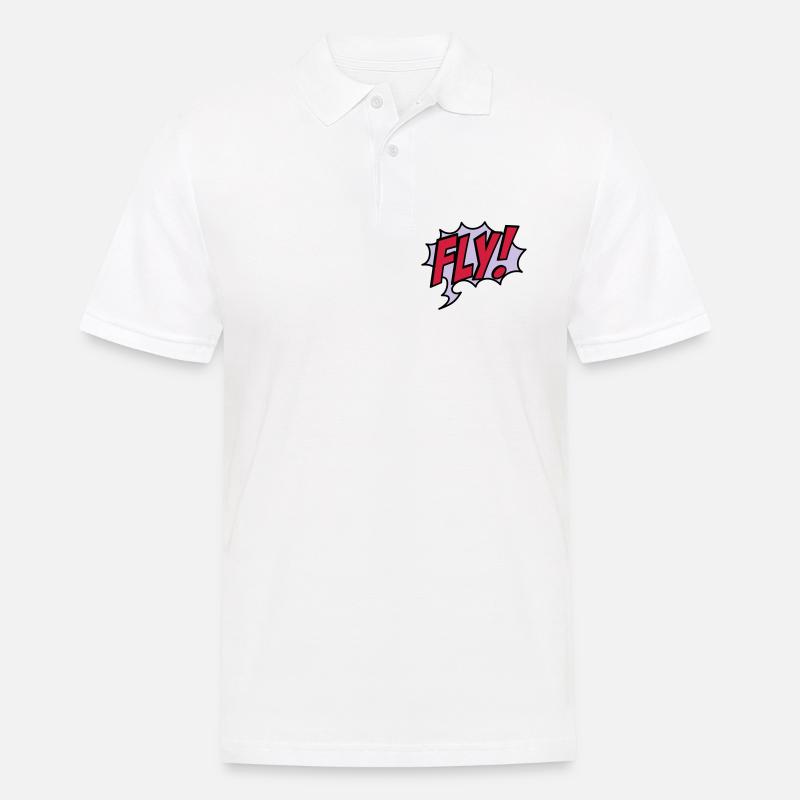 2541614 15932863 fly - Männer Poloshirt - Weiß