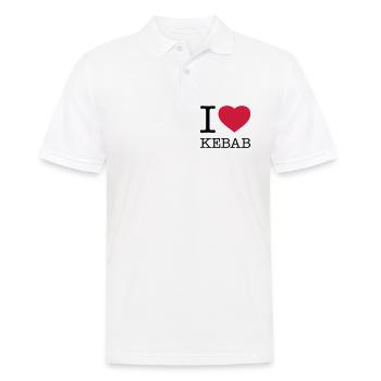 I LOVE KEBAB - Männer Poloshirt - Weiß - Vorne - Kai (181cm)