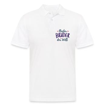 Bester Bruder der Welt - Bruder des Jahres - Männer Poloshirt - Weiß - Vorne - Kai (181cm)