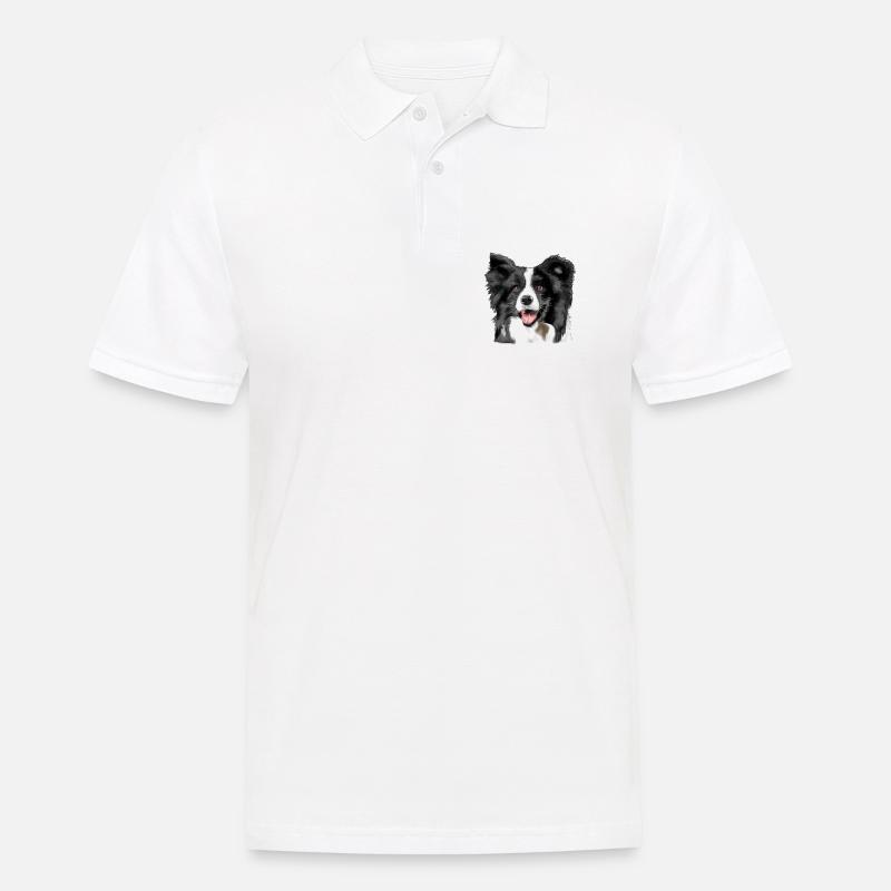 Border Collie - Männer Poloshirt - Weiß