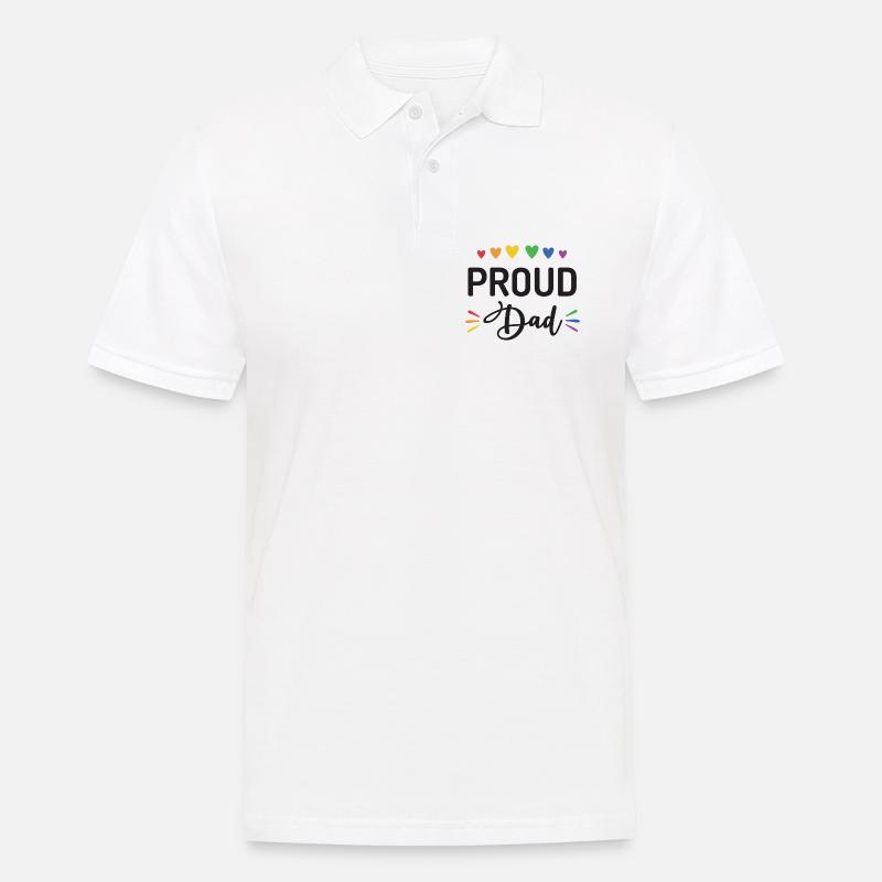 Stolzer Papa - Männer Poloshirt - Weiß