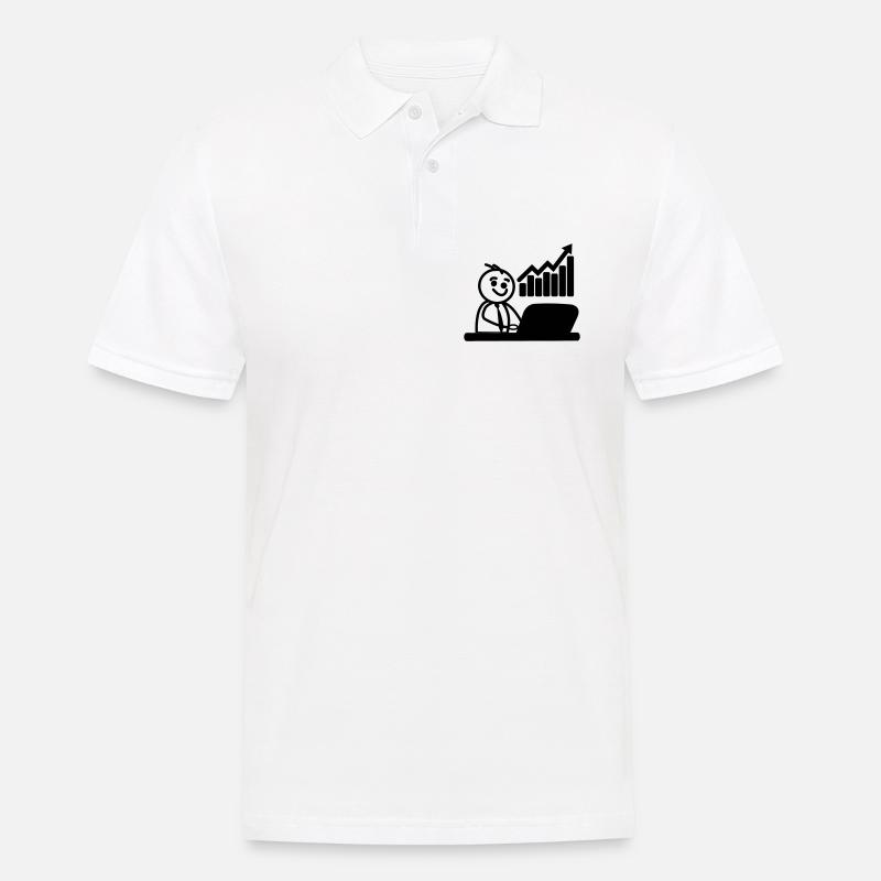 Chart-Börsenmakler - Männer Poloshirt - Weiß