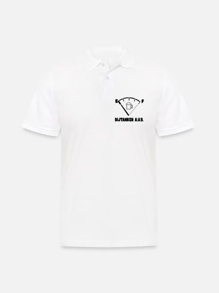 Bijtanken want mijn bier is op! # - Mannen poloshirt - wit