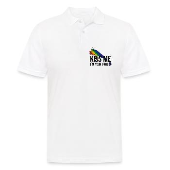 Grenouille - Princesse - Kiss -Kiss me - Polo Homme - blanc - Devant - Kai (181cm)