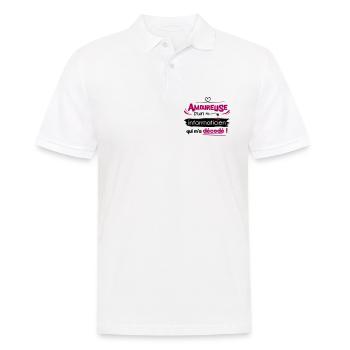 Amoureuse d'un informaticien ! humour geek - Polo Homme - blanc - Devant - Kai (181cm)