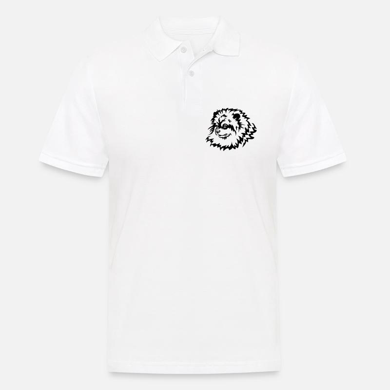 Zwergspitz Kopf - Männer Poloshirt - Weiß