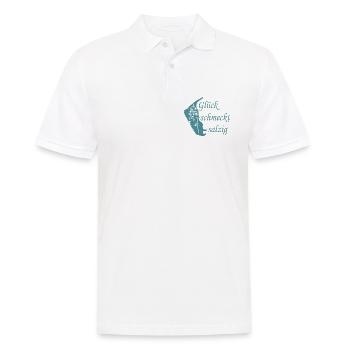 Glück schmeckt salzig – Amrum Nordsee Insel Design - Männer Poloshirt - Weiß - Vorne - Kai (181cm)