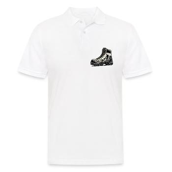Drawing Hiker Mountain Hiking Shoe - Men's Polo Shirt - white - Front - Kai (181cm)