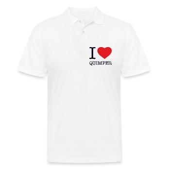I LOVE QUIMPER - Men's Polo Shirt - white - Front - Kai (181cm)