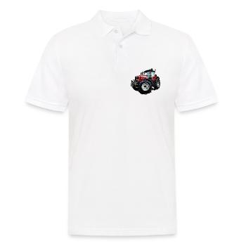 Traktor rot (M F) 6715S - Männer Poloshirt - Weiß - Vorne - Kai (181cm)