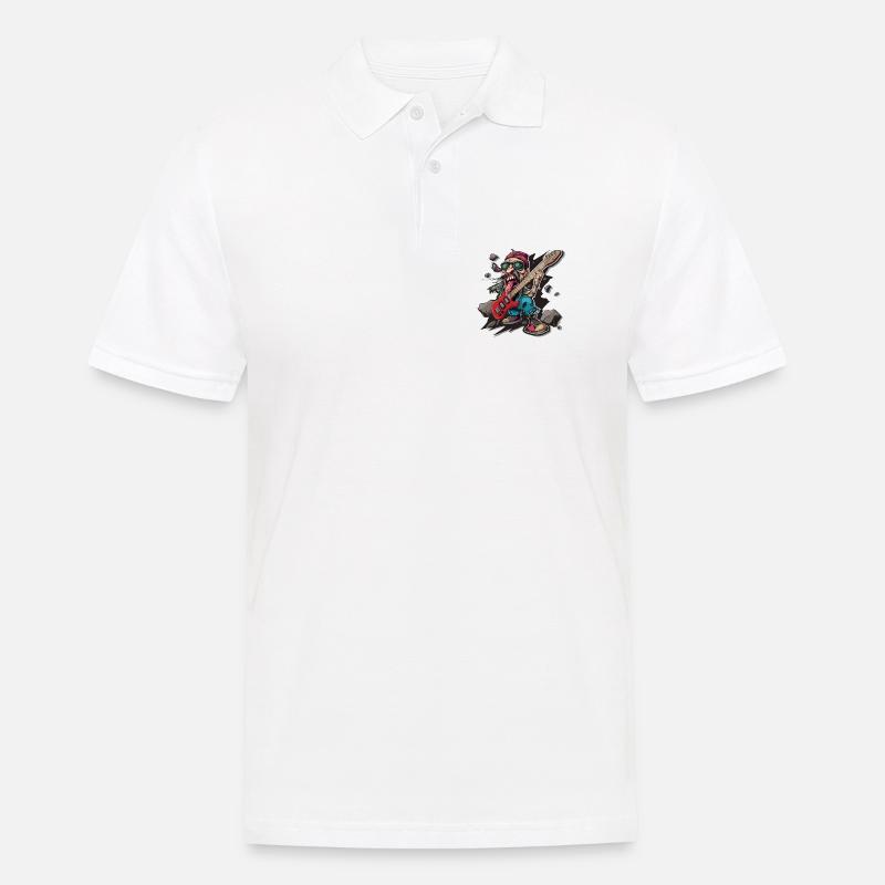 Rock - Rock and Roll - Polo Homme - blanc