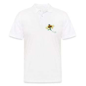 Bee Happy Summer Motif Bee Flower - Men's Polo Shirt - white - Front - Kai (181cm)