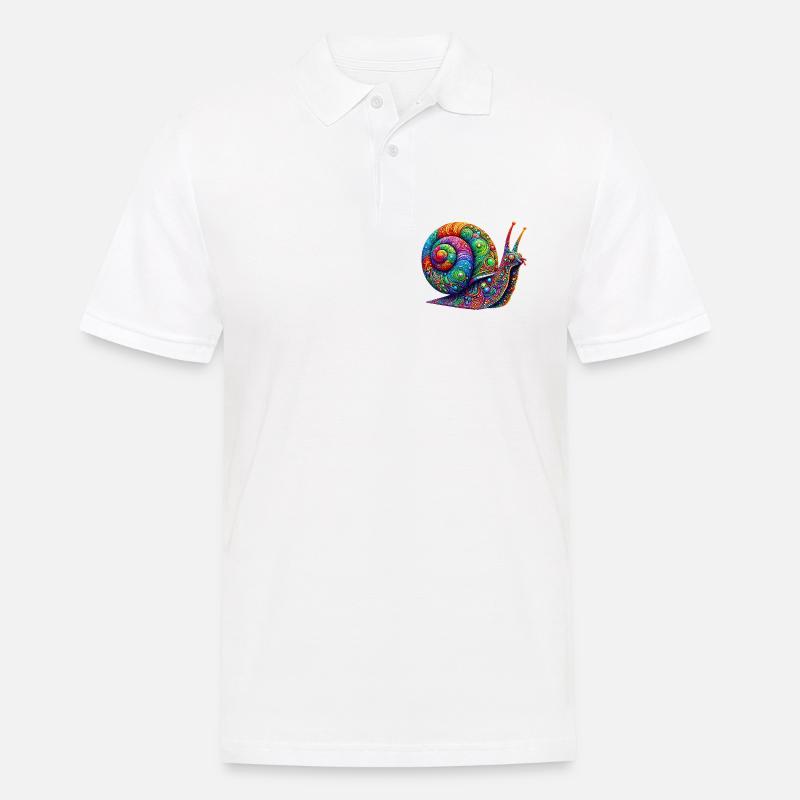 Schnecke - Männer Poloshirt - Weiß