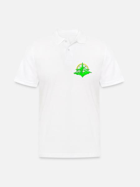 Compass With Mountain Silhouette - Men's Polo Shirt - white
