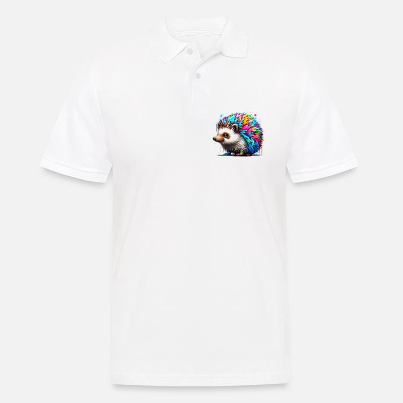 Igel - Männer Poloshirt - Weiß