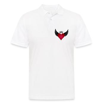 Un cœur avec des ailes et une couronne : l’amour qui vole - Polo Homme - blanc - Devant - Kai (181cm)