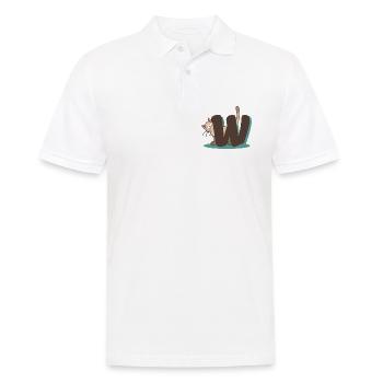 Lettre Chat W - Polo Homme - blanc - Devant - Kai (181cm)