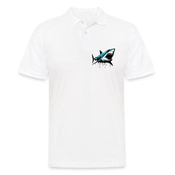 Shark - Men's Polo Shirt - white - Front - Kai (181cm)