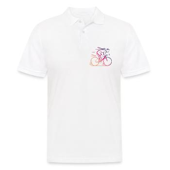 Minimalist Cycling Design - Men's Polo Shirt - white - Front - Kai (181cm)