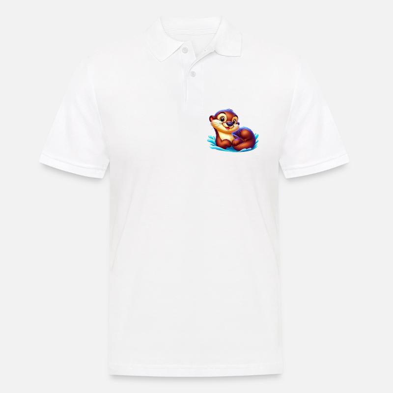 Otter - Männer Poloshirt - Weiß