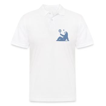 Faultier Tennis Tennisspieler Ball Horn Silhouette - Männer Poloshirt - Weiß - Vorne - Kai (181cm)