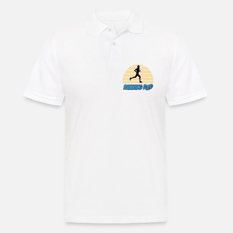 Running dad - Polo Homme - blanc