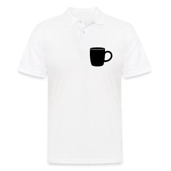 Classic Coffee Mug Silhouette - Men's Polo Shirt - white - Front - Kai (181cm)