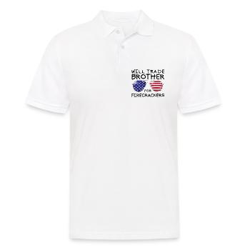 Frère d'échange pour les feux d'artifice pour les enfants du 4 juillet - Polo Homme - blanc - Devant - Kai (181cm)