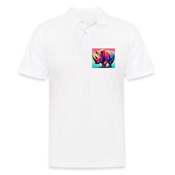 Nashorn - Männer Poloshirt - Weiß - Vorne - Kai (181cm)