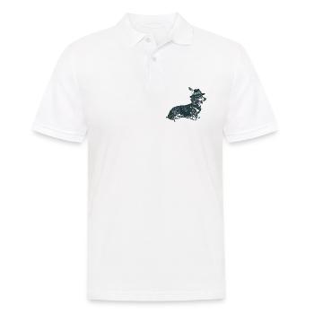 Teckel avec chapeau - Polo Homme - blanc - Devant - Kai (181cm)