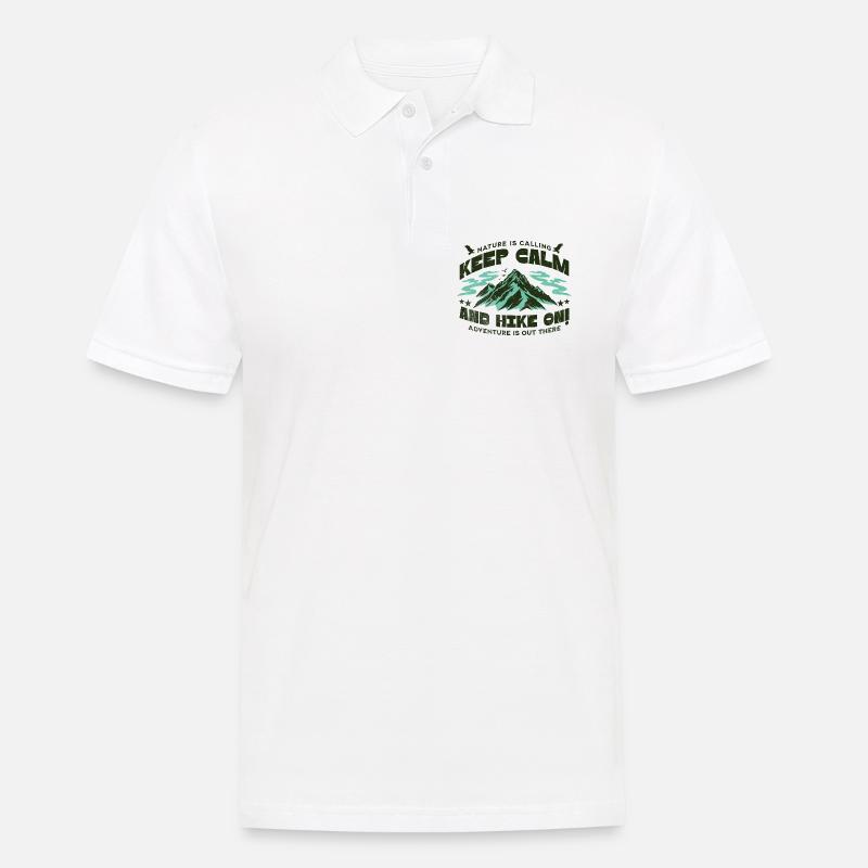 Keep Calm and Hike on - Männer Poloshirt - Weiß