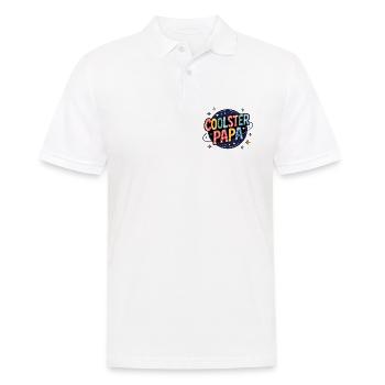 Coolster Papa – bunter Retro-Dad Print - Männer Poloshirt - Weiß - Vorne - Kai (181cm)