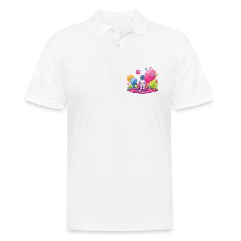 Astronaute dans l’espace rose - Polo Homme - blanc - Devant - Kai (181cm)