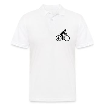 E-bike, E-Biker, Fahrradtour - Männer Poloshirt - Weiß - Vorne - Kai (181cm)