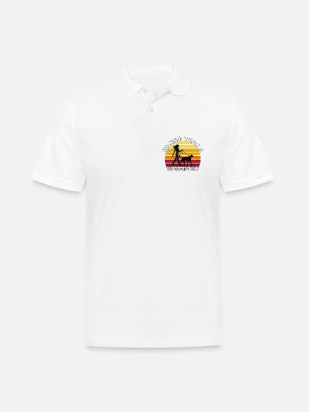 Hiking Trails and Wagging Tails Retro - Men's Polo Shirt - white