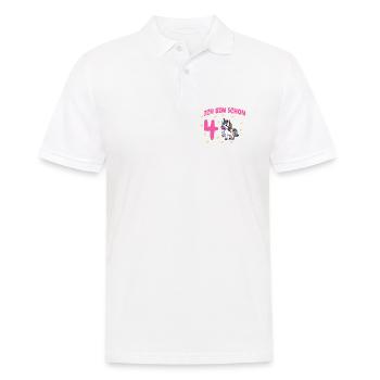 Ich bin Schon Vier Unicorn Geburtstag - Männer Poloshirt - Weiß - Vorne - Kai (181cm)
