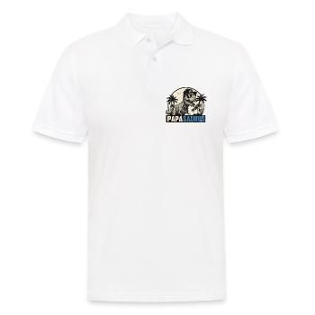 Papasaurus – Cool T-Rex Father Design - Polo Homme - blanc - Devant - Kai (181cm)