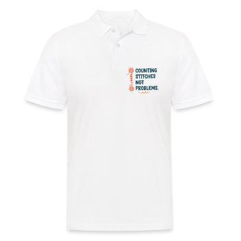 Maschen zählen, keine Probleme Häkelliebhaber - Männer Poloshirt - Weiß - Vorne - Kai (181cm)