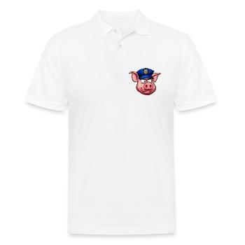 Policeman Pig - Men's Polo Shirt - white - Front - Kai (181cm)