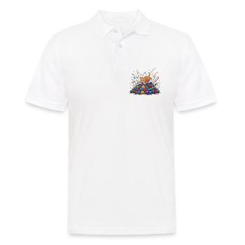 Kittens between colorful balls of yarn - Men's Polo Shirt - white - Front - Kai (181cm)