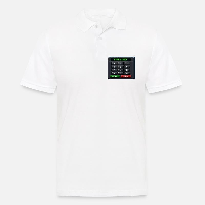 Geben Sie Code Keypad Neon ein - Männer Poloshirt - Weiß