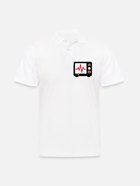 ECG Monitor Heartbeat Medicine - Men's Polo Shirt - white
