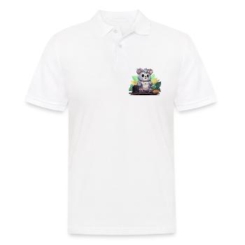 Kuschelpanda DJ im Dschungel - Männer Poloshirt - Weiß - Vorne - Kai (181cm)